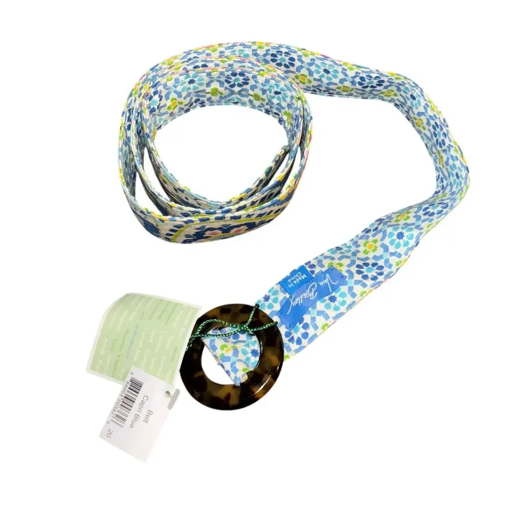 Vera Bradley Belt Capri Blue NEW Tortoise Shell Buckle Summer Preppy